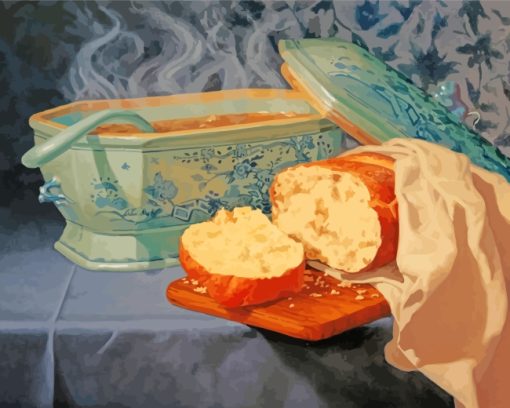 Bread And Soup Art paint by numbers