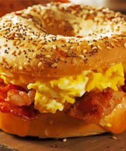 Breakfast Bagels paint by number