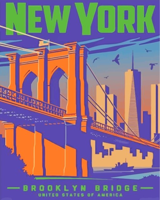 Brooklyn New York Poster paint by numbers