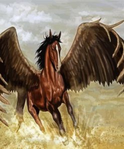 Brown Pegasus paint by number