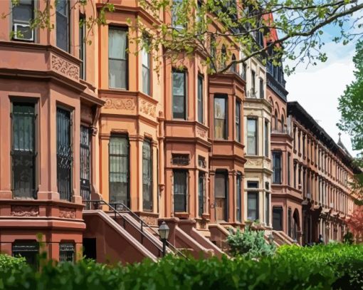 Brownstone Buildings paint by numbers