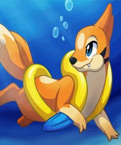 Buizel Swimming paint by numbers