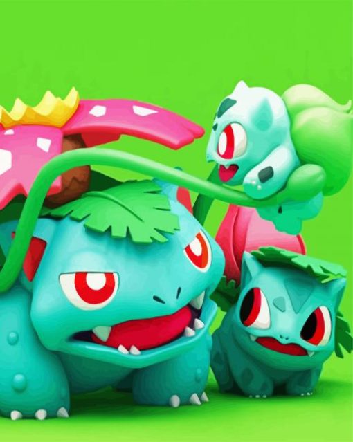 Bulbasaur Family paint by number