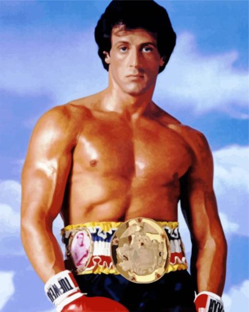 Champion Rocky Balboa paint by number