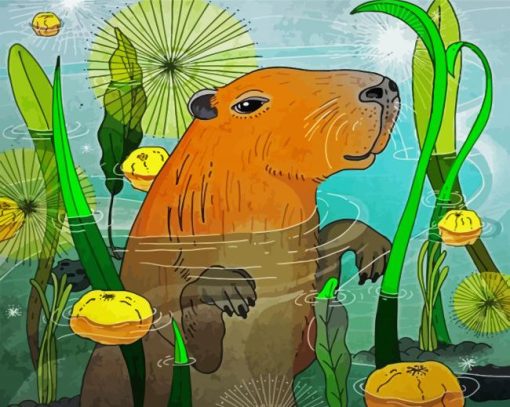 Capybara Animal paint by number