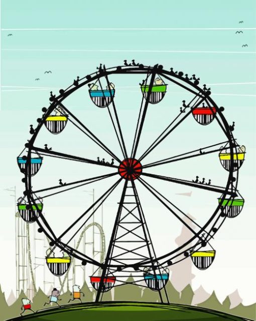 Cartoon Ferris Wheel paint by number