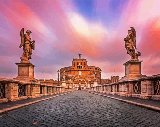 Castel Sant Angelo Vatikan paint by number