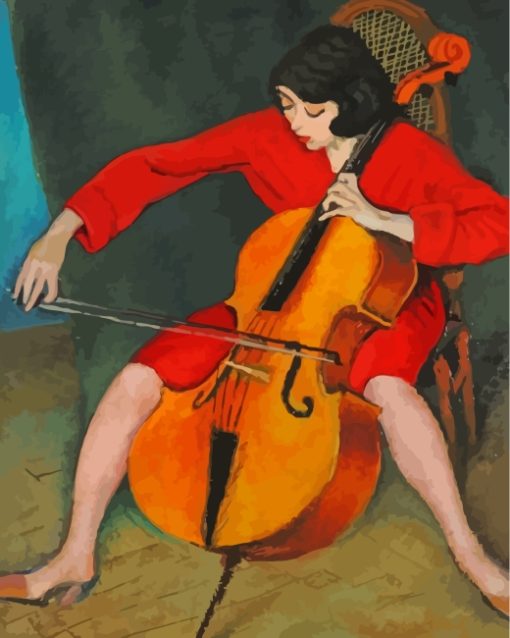 Cellist Girl Art paint by numbers