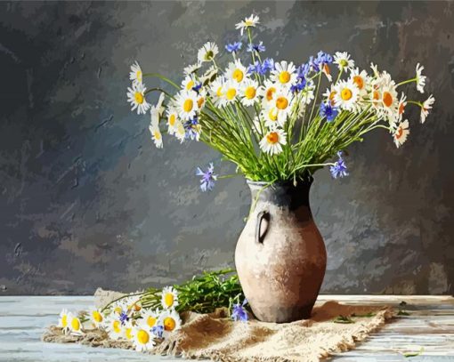 Chamomile Vase paint by numbers