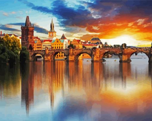 Charles Bridge Czech paint by number