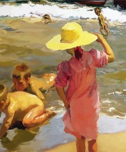 Children On Sea Shore Sorolla paint by numbers