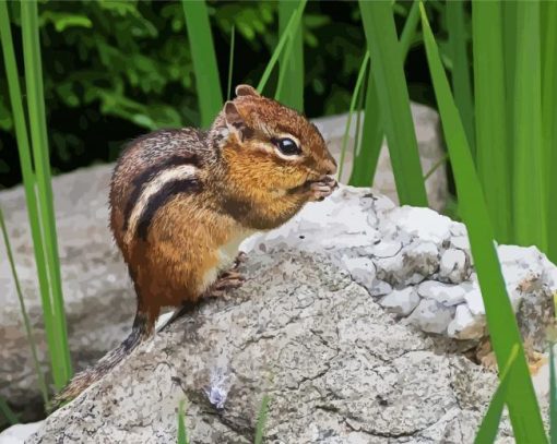 Chipmunks Animal paint by number