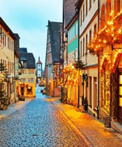 Christmas Vibe In Bavarian Town paint by numbers