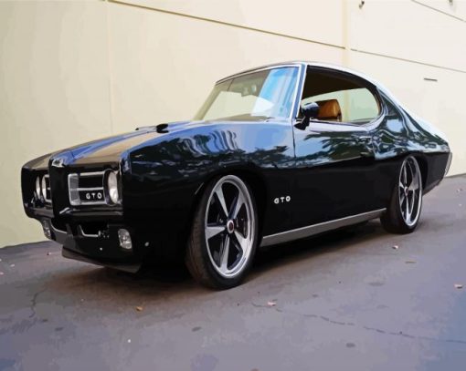 Classic Black Gto Car paint by number