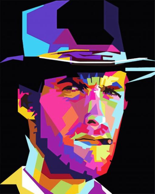 Clint Eastwood Pop Art paint by numbers