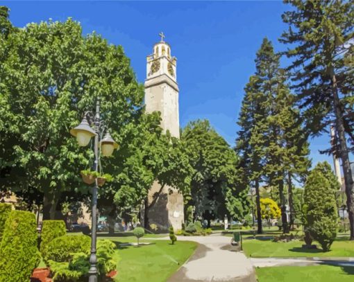 Clock Tower Bitola Macedonia paint by numbers