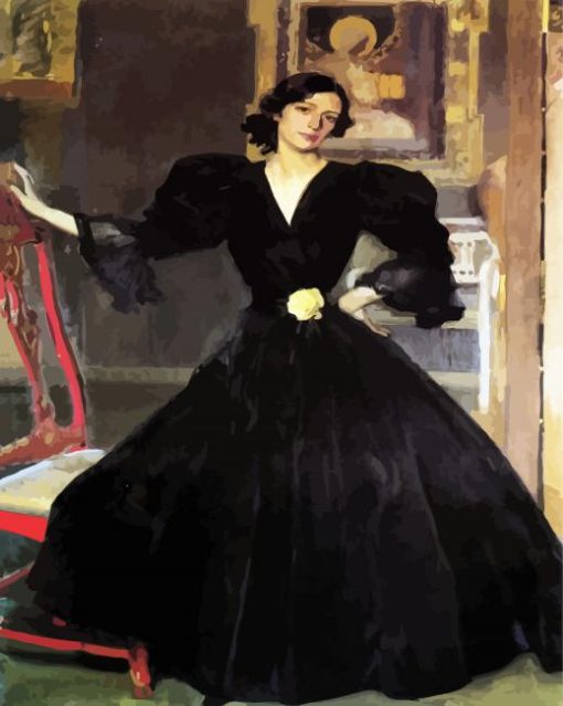 Clotlide In Black Dress Sorolla Art paint by numbers