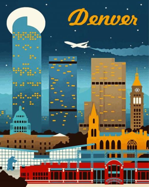 Colorado Denver City Poster paint by number