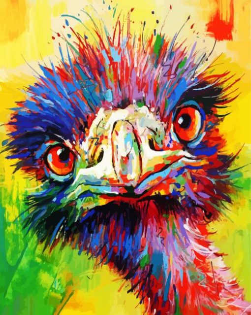 Colourful Emu Head paint by numbers