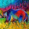 Colourful Grizzly Bear paint by numbers