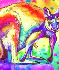 Colorful Kangaroo Art paint by numbers