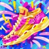 Colourful Sneaker paint by numbers