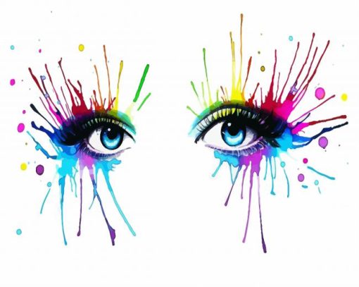 Colorful Splash Eyes paint by number