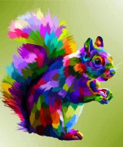 Colorful Squirrel paint by number