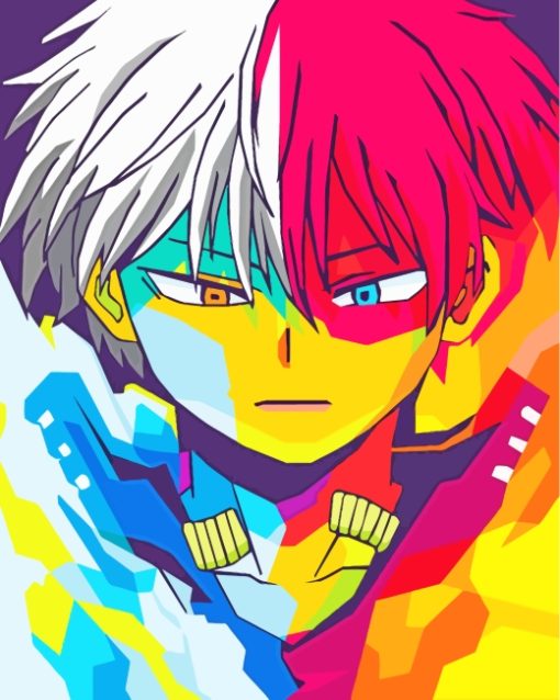 Colorful Todoroki paint by numbers