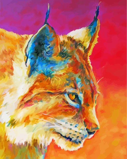 Colorful Bobcat Art paint by numbers