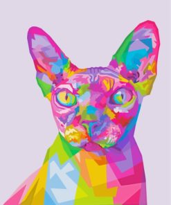 Colorful Sphynx Cat paint by numbers