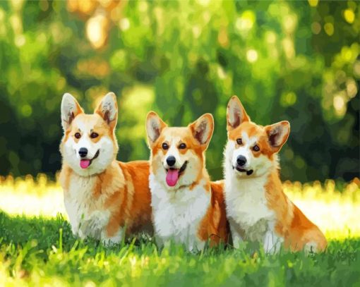 Corgis Puppies paint by number