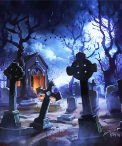 Creepy Graveyard paint by number