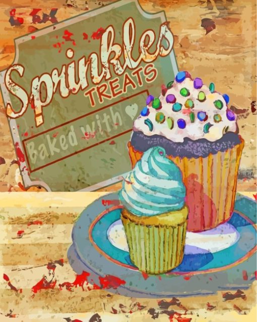 Cupcake Baking paint by numbers