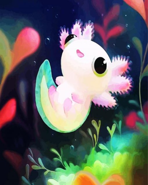 Cute Axolotl Art paint by numbers