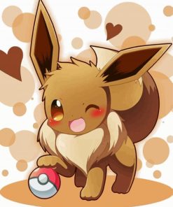 Cute Eevee Pokemon paint by numbers