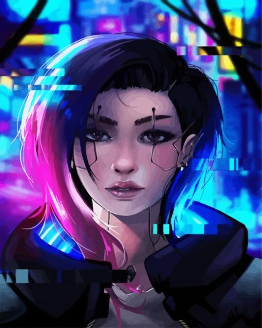 Cyberpunk Lady paint by number