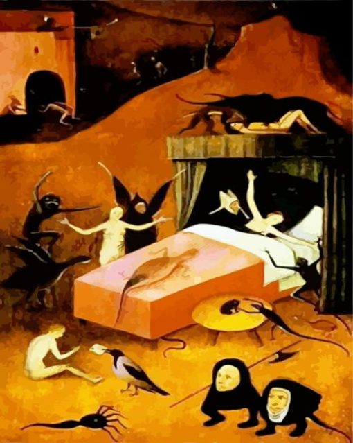 Death Of The Reprobate By Bosch paint by number