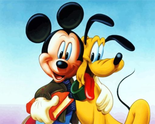 Disney Pluto And Mickey Mouse paint by number