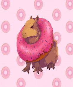 Donut Capybara paint by numbers