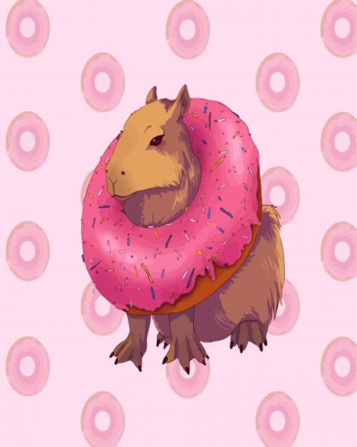 Donut Capybara paint by numbers