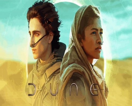 Dune Tomothe Chalamet And Zendaya paint by numbers