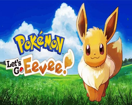 Eevee Pokemon Lets Go paint by number