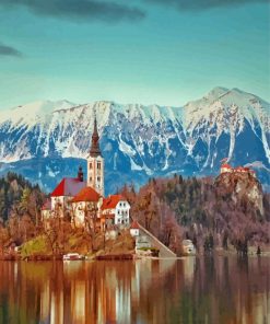 Europe Lake Bled Slovenia paint by numbers