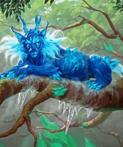 Fantasy Blue Beast paint by numbers