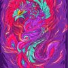 Fantasy Colorful Phoenix Bird paint by numbers