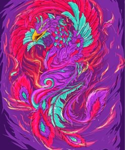 Fantasy Colorful Phoenix Bird paint by numbers