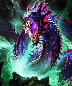 Fantasy Jormungandr Serpent paint by number