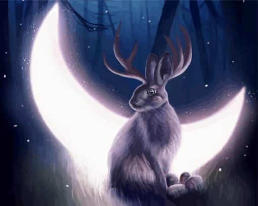 Fantasy Moon Bunny paint by numbers