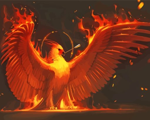 Fire Phoenix Bird paint by numbers